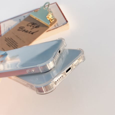 高透明笑顔 iphone13mini/13promaxケース 四角耐衝撃 iphone12/11proカバー   シンプルコーデM1064