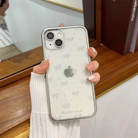 おしゃれストラップ付 iphone15/14proケース  リボン柄  iphone13pro/12/11カバー 黄ばまない 可愛い きれいめコーデ[M4331]