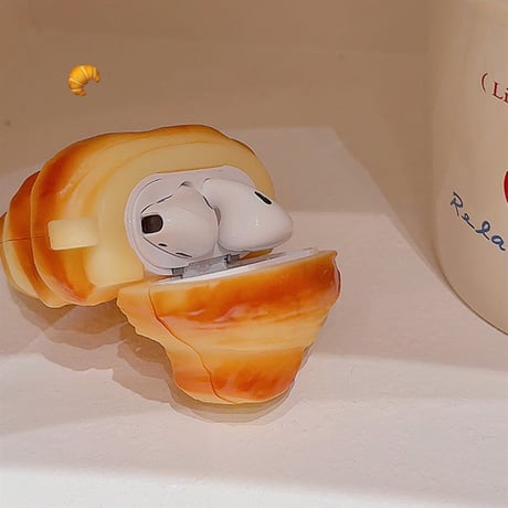 クロワッサン Airpods4ケース 食べ物デザイン AirpodsPro2ケース airpods3/2ケース ギフトにおすすめ[M5524]