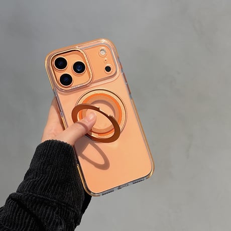 耐衝撃滑り止め加工 iPhone17Pro/17promaxケース MagSafeリングスタンド iPhone17/16Pro/15ケース 高品質黄ばまない 耐久性 [M5970]