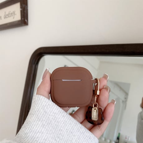 シリコン Airpods4ケース 豹柄キーホルダー付 Airpodspro2カバー Airpods3/2 指紋防止 可愛い[M4913]