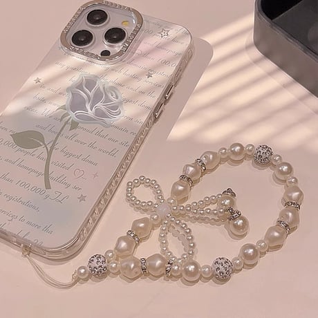 パールスマホストラップ 高級感オシャレ きれい 女子力アップ かわいい ギフトに最適 トレンド感[M4185]