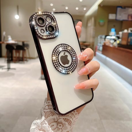 ジュエリー iPhone15/15proケース 黄ばまない キラキラ iPhone14/13/12カバー 女子力アップ きれい[M3952]