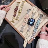 ダイヤとレザー  AppleWatchバンド レーストリムデザイン AppleWatchベルト Series 11/10/9/8 SE3/2  Ultra3/2/1 高級感高品質[M6490]