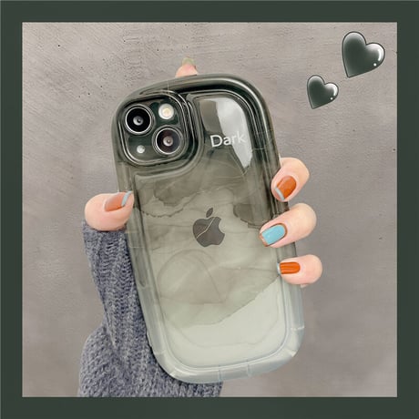 バイオレット/ブラック iPhone14/13/12ケース  高品質耐衝撃 アイフォン11/xsカバー ぼかし グラデーション 大理石風[M2982]