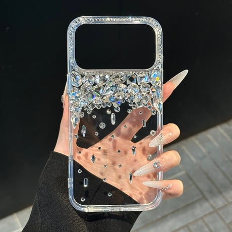 ダイヤデコ iPhone17Pro/17ケース キラキラ感 高透明 iPhone17ProMax/16Pro/15カバー 存在感抜群 きれい [M5898]