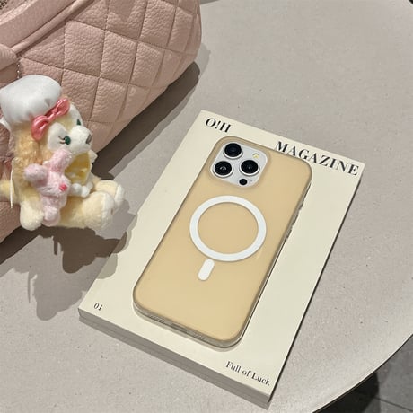 半透明 Magsafe対応iPhone15/15proケース 指紋防止 iPhone14promax/13pro/12ケース シンプル 高品質 [M4335]