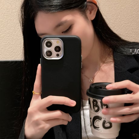 Magsafe対応 革製 iPhone15pro/15promaxケース  高級感 iPhone14pro/13/12promaxカバー 耐久性あり シンプル風[M4355]
