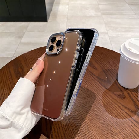 キラキラ半透明 iPhone16/16Proケース おしゃれ 黄ばまない iPhone15pro/14/13proカバー シンプル 耐久性 [M4727]