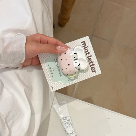 ピンク it's ok Airpods Pro3ケース 水玉模様 Airpods4/3カバー pro2/pro1 リング/星キーホルダー 韓国風[M6254]