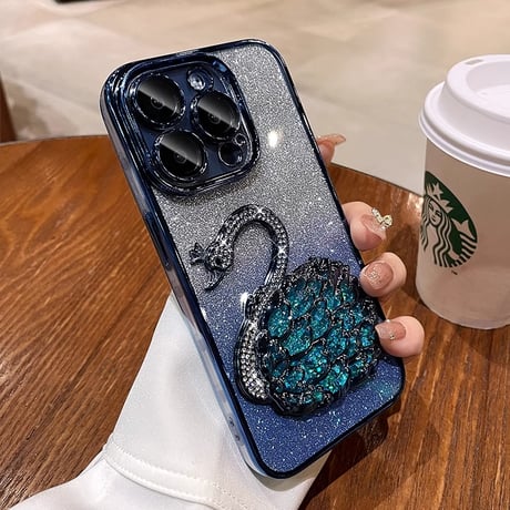 ジュエリースワン iPhone15/15Proケース キラキラ iPhone14/13/12proカバー ラメ入り オシャレ  [M3958]