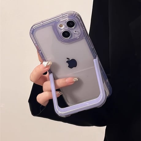 スタンド付 iPhone16/16Proケース クリア 黄ばまない iPhone15Pro/14/13Promaxカバー 丈夫 [M4645]