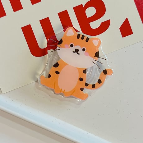 可愛い動物 スマホグリップ 全機種対応 折り畳み式グリップトーク 卓上スタンド機能付き 粘着タイプ[M2918]