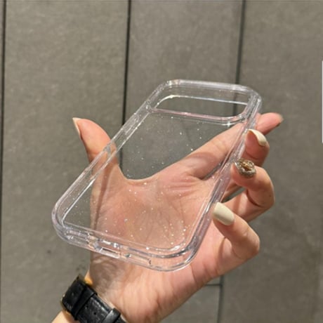 キラキラ iPhone17/16Proケース 透明 iPhone15plus/14pro/13カバー シンプル風 軽量 取り外しが簡単[M4923]