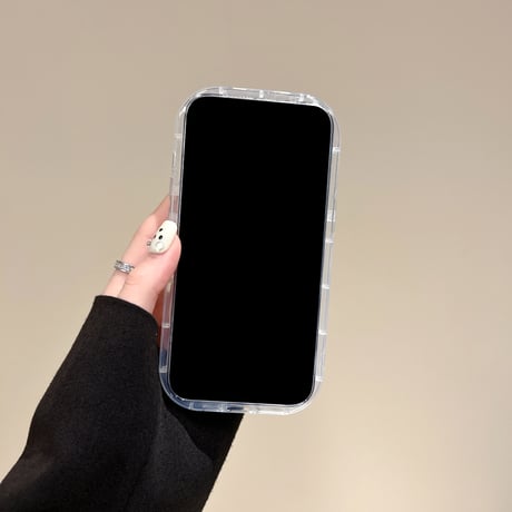 女子力アップ アイフォン15プロ/15カバー 鏡付 蝶クリアiPhone14Pro/13/12ケース お洒落 [M4303]