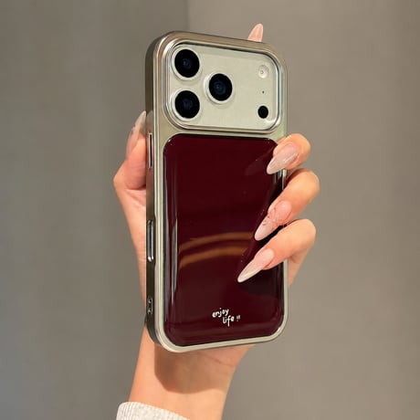 メタリックフレーム iPhone18Pro/18ProMaxケース 艶カラー 丈夫 iPhone17/16/15Proカバー 大人シック[M6722]