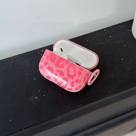 アニマル柄 AirpodsPro3ケース 艶感 ヒョウ柄 Airpods4/pro2カバー トレンド感  リング付 人気 [M5907]