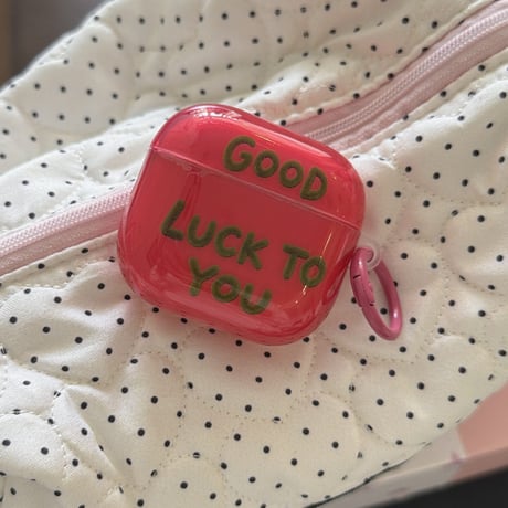 Good Luck to you AirPodsPro3/Pro2ケース チェリーカラー  AirPods4/3ケースカラビナ付き ギフトにおすすめ [M6716]