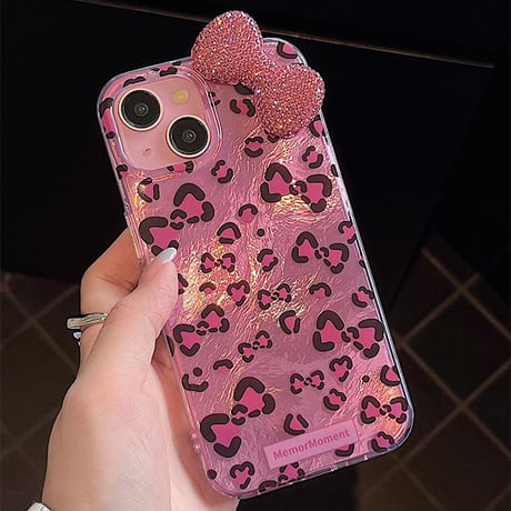 ダイヤリボン iPhone16pro/16カバー 韓国風 iPhone15pro/14promax/13ケース 大人可愛い 女子力高い キラキラ [M4949]