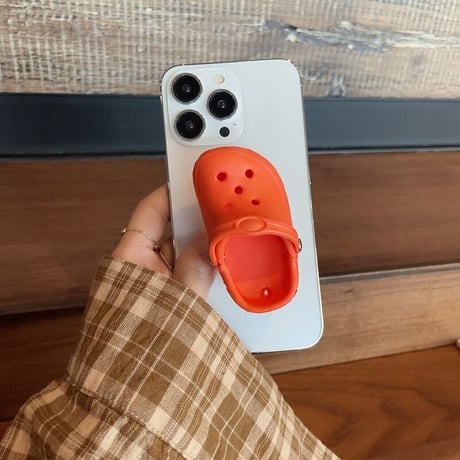クロックスサンダル スマホグリップスタンド  かわいい面白い 粘着タイプ 個性ファッション 全機種対応 ギフトにおすすめ[M2638]