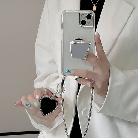 お洒落ストラップ/スタンド付 iphone14/13ケース シンプル高級感アイフォン12/11カバー 花/真珠/ミラー ガールズに超人気[M2161]