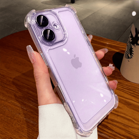 ラベンダー/ミストブルー/セージ iPhone17ケース 四隅耐衝撃 iPhone17Pro/16Promax/15ケース クリア レンズ保護 [M6094]