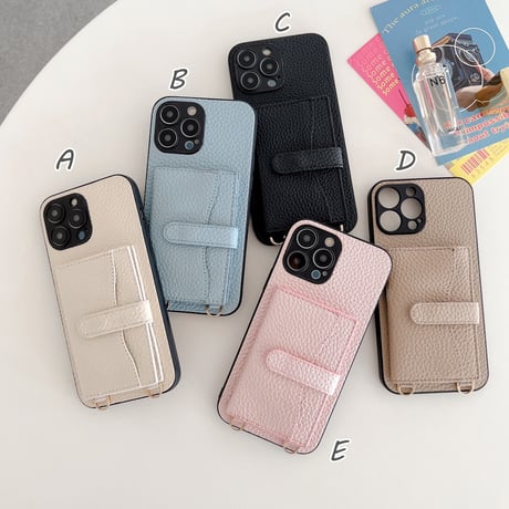 iphone14Plus/13proケース  カード入れ3個 ショルダー付き レザーアイフォン12mini/11カバー  高品質 便利 スタンド機能 [M2163]
