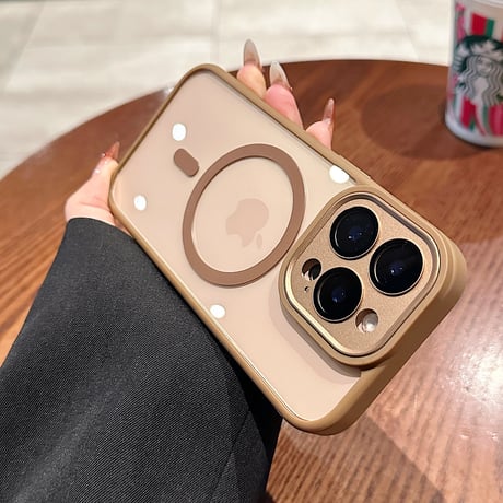 レンズ保護 iPhone16pro/15promaxケース Magsafe対応 耐衝撃加工 アイフォン14pro/13/promax/12カバー 黄ばまない 高品質 耐久性ある[M4903]