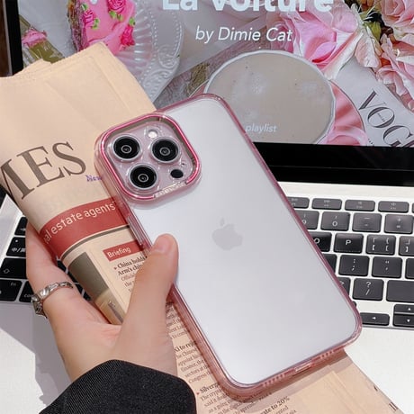 高透明 iPhone15/15proケース 滑り止め 丈夫iphone14Pro/13promaxケース 黄ばまない 画質に影響しないレンズフィルム付[M3738]