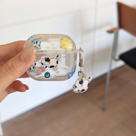 猫ちゃん Airpods Pro3ケース かわいい Airpods4/3カバー pro2/pro1 リング/キーホルダー ギフトにおすすめ[M6424]