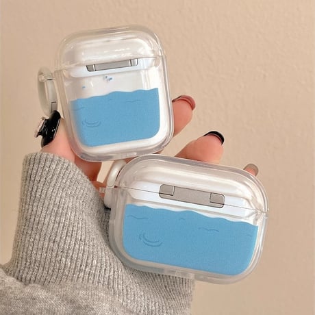 【Airpods 4】カップルペア AirPodsPro2/Airpods3ケース 女子男子水泳 airpods3/2ケース リング付き 可愛いお揃い  丈夫[M4216]