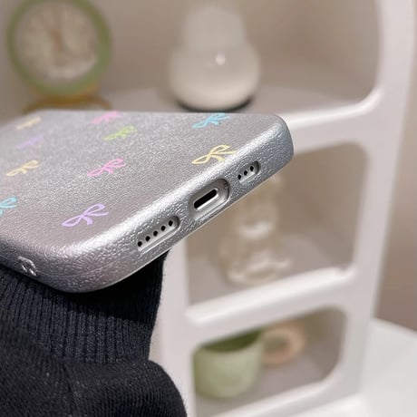 多彩リボン iPhone15/15proケース 指紋防止 皮 iPhone14/13pro/12promaxケース かわいい 女子力アップ[M4501]