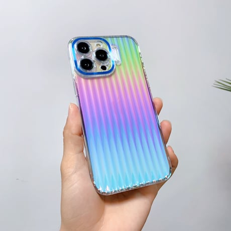 レーザー iPhone14/13proケース スタンド付 アイフォン13/12proカバー キラキラクリアケース 高品質高級感 落下防止[M3106]