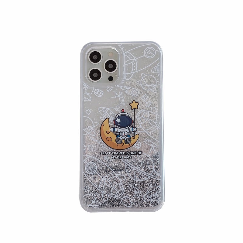 グリッター入り宇宙飛行士 iPhone14pro/14promaxケース キラキラ グリッター入り宇宙飛行士 iPhone14pro/14promaxケース キラキラ