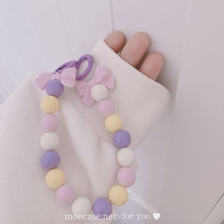 かわいいリボン付 ストラップ リング付き 使いやすい 多彩 綺麗 ギフトにおすすめ[M2791]