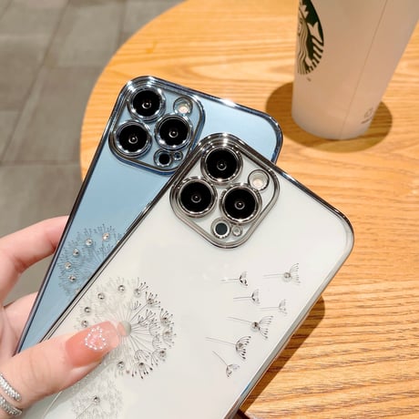 ジュエリータンポポ iphone13mini/12proケース  キラキラクリアiphone11pro/se3カバー  高品質 メッキ 頑丈 シンプル 全面保護 [M1811]