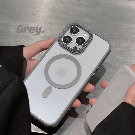 MagSafe対応 iPhone15Pro/15Plusケース シンプル iPhone14/13Proクリアカバー お揃い 持ち運びやすい[M3892]