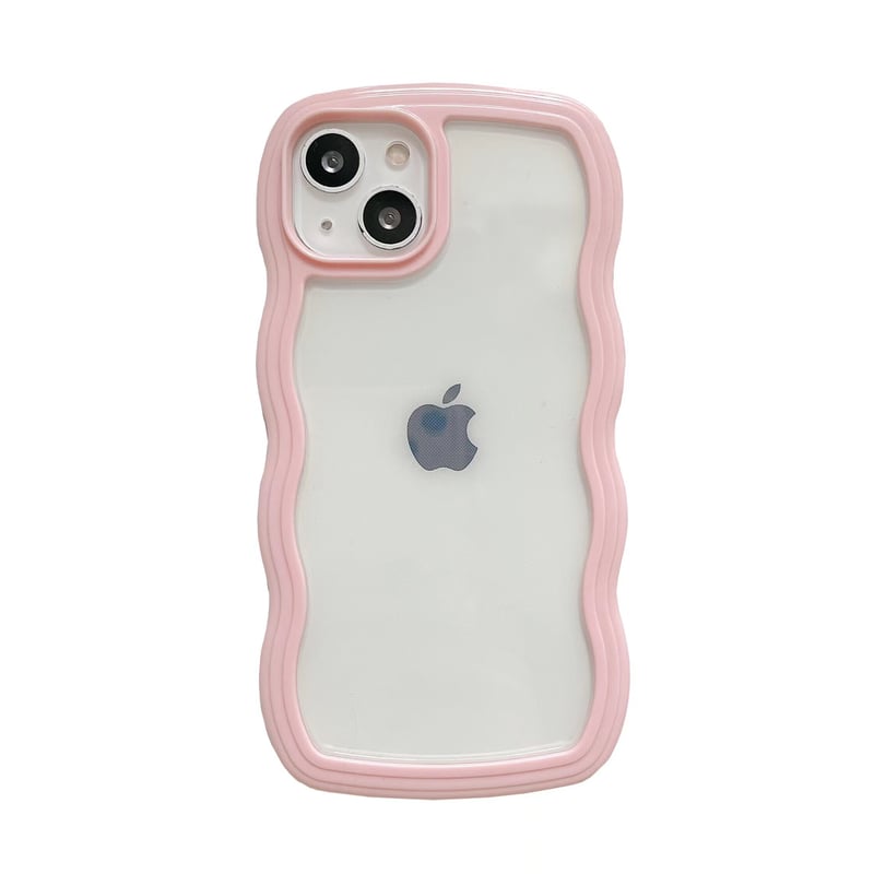 iPhone16対応】波デザインの枠 iphone15/14/13/12promaxケース