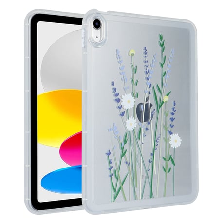 草花柄 iPad 10.9インチ(第10世代)ケース 透明 アイパッドair10.9inch/10.5inchカバー  シンプル 耐衝撃加工 軽量頑丈 もちやすい[M3167]