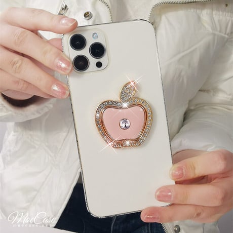 ジュエリーリンゴ スマホリング スタンド キラキラオシャレ かわいい 360度回転可能 高品質 使いやすい 男女兼用 ギフトにおすすめ[M2847]