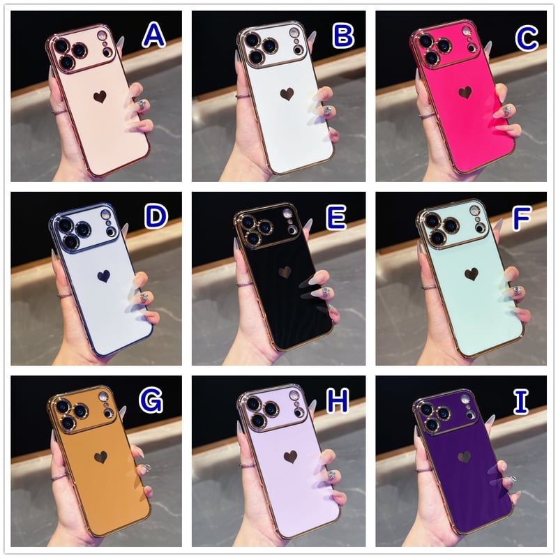 iPhone17 Pro ケース ハート柄 ピンク ほぼ未使用 ハート柄 iPhone17Pro/17ケース メタルカラー iPhone17AIr/17Pro