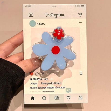 花柄 ミラー iPhone17pro/17ケース 花のグリップ iPhone16/15promax/14ケース かわいい 多機能便利[M6169]