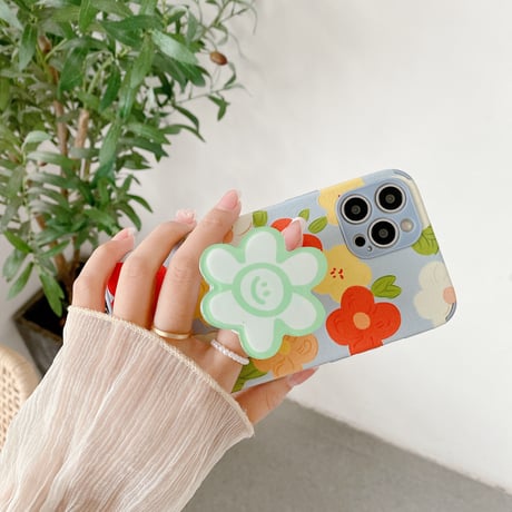 野菜ブロッコリー 花スマホグリップ  ケーキ 怪獣 ポップソケットスマホソケット  スタンド機能付き  落下防止 全機種対応 M671