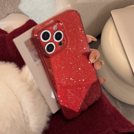 ワインレッド iPhone16pro/16ケース キラキラ ラメ入り アイフォン15pro/14/13promaxケース かわいい 女子力アップ [M5078]