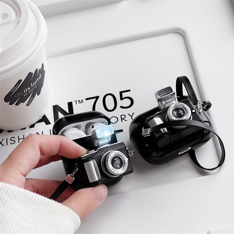 【Airpods 4】カメラ Airpods Pro2ケース 可愛い  airpods3カバー  ストラップ付き  落下防止 ギフトにおすすめ 男女に人気 [M2516]