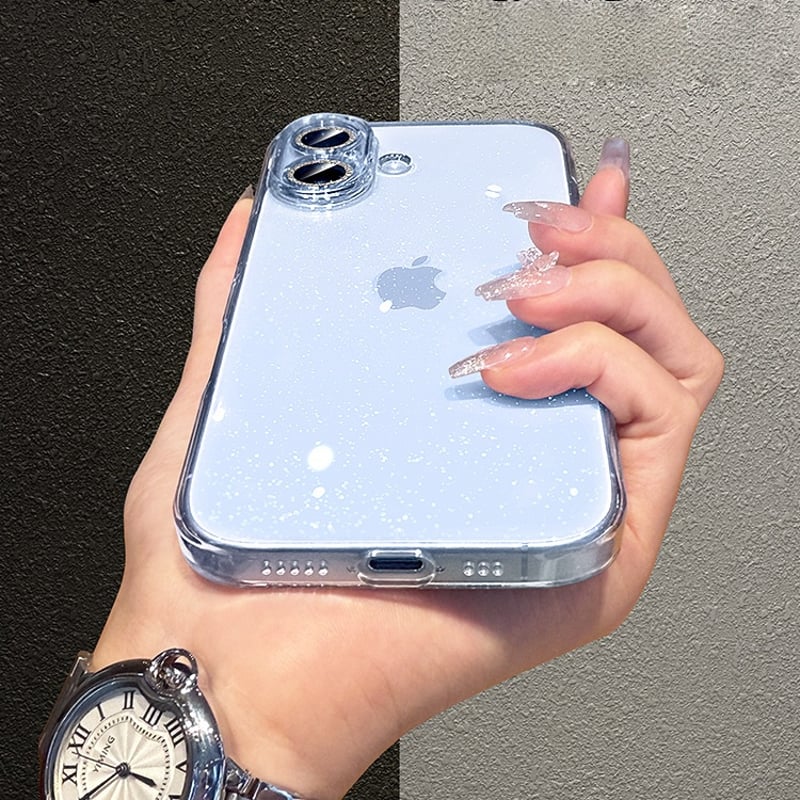 ラベンダー/ミストブルー/セージ iPhone17ケース キラキラレンズカバー