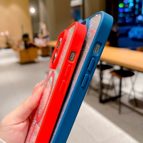 MagSafe対応 iPhone15/15proケース  キラキラインナーシート付 iPhone14/13/12proカバー 黄ばまないクリアケース[M3684]