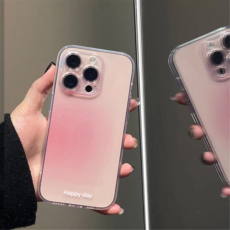 ピンク iphone14/15proケース 人気 グラデーション アイフォン12pro/13