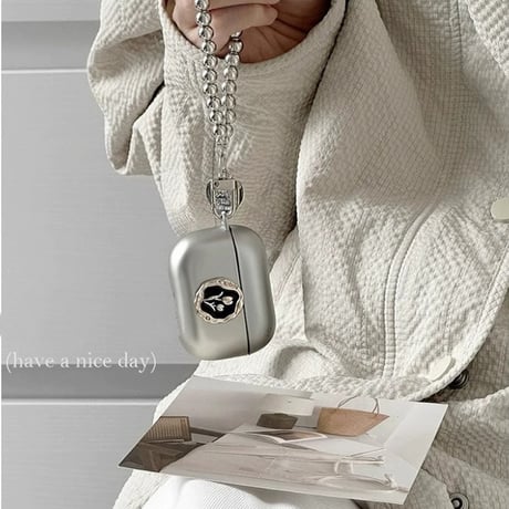 高級感 Airpods 4ケース チューリップ  Airpodspro2/proカバー Airpods3/2 ビーズストラップ/ショルダーストラップ オシャレ[M4753]