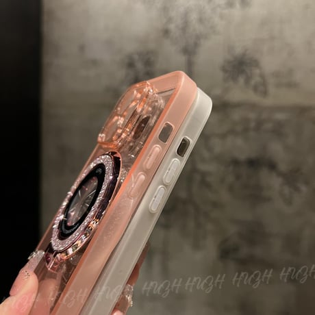キラキラ MagSafeスタンド iPhone15pro/15promaxケース  クリア iPhone14Pro/13/12カバー 綺麗 女子力アップ コスパ最強[M3708]